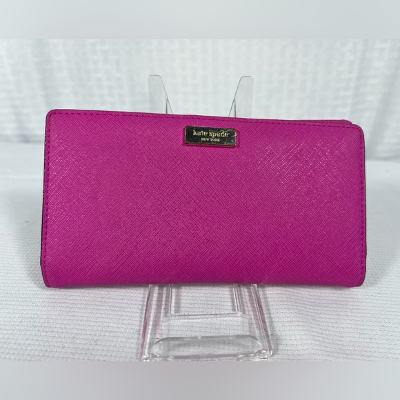 kate spade Handbags - Kate Spade New York Fuchsia Saffiano Leather Slim Wallet